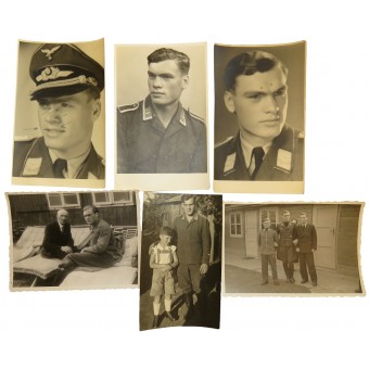 Insieme delle 6 foto, Luftwaffe tenente, personale di volo. Espenlaub militaria